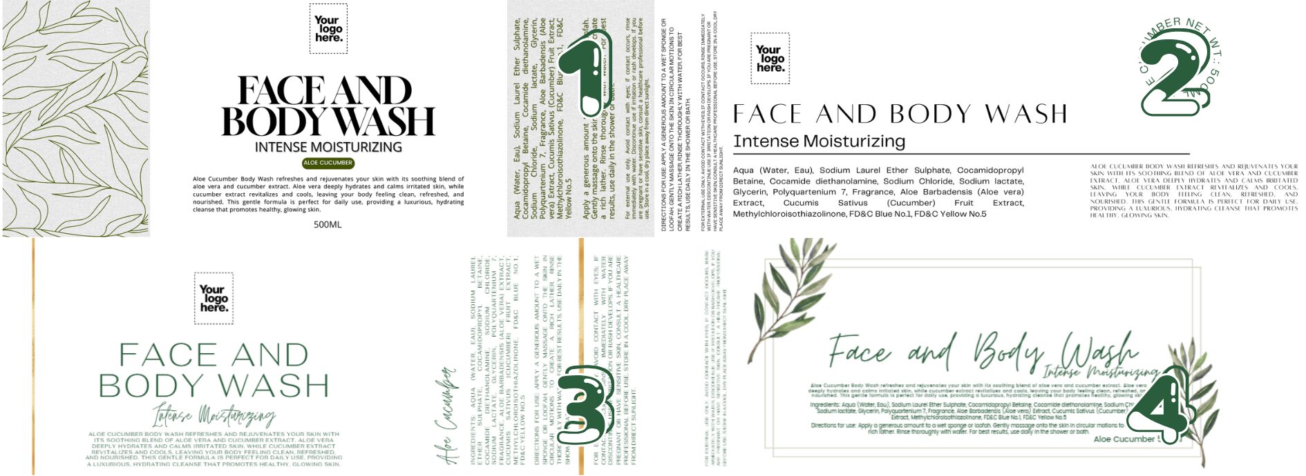 FACE & BODY WASH 500ML - ALOE CUCUMBER - Image 2