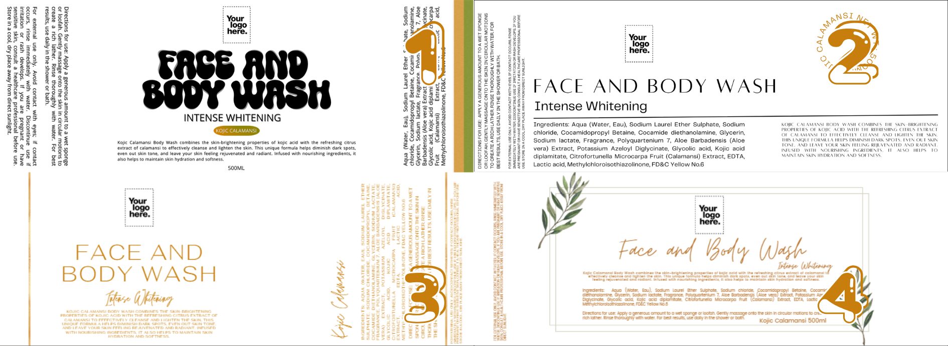 FACE & BODY WASH 500ML - KOJIC KALAMANSI - Image 2