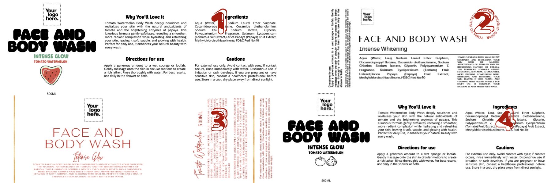FACE & BODY WASH 500ML - TOMATO WATERMELON - Image 2
