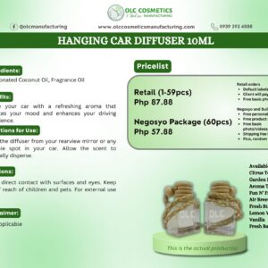 HANGING CAR DIFFUSER 10ML