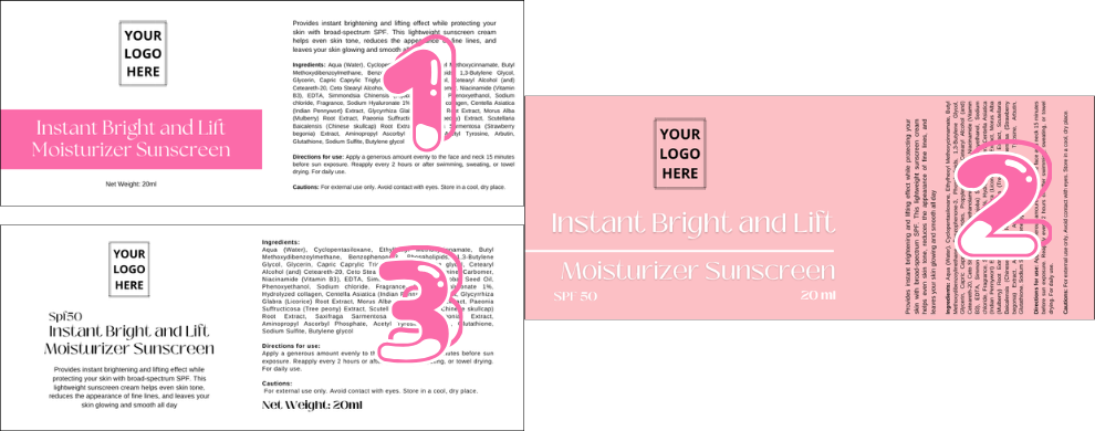 INSTANT BRIGHT & LIFT SUNSCREEN SPF50 20G - Image 2