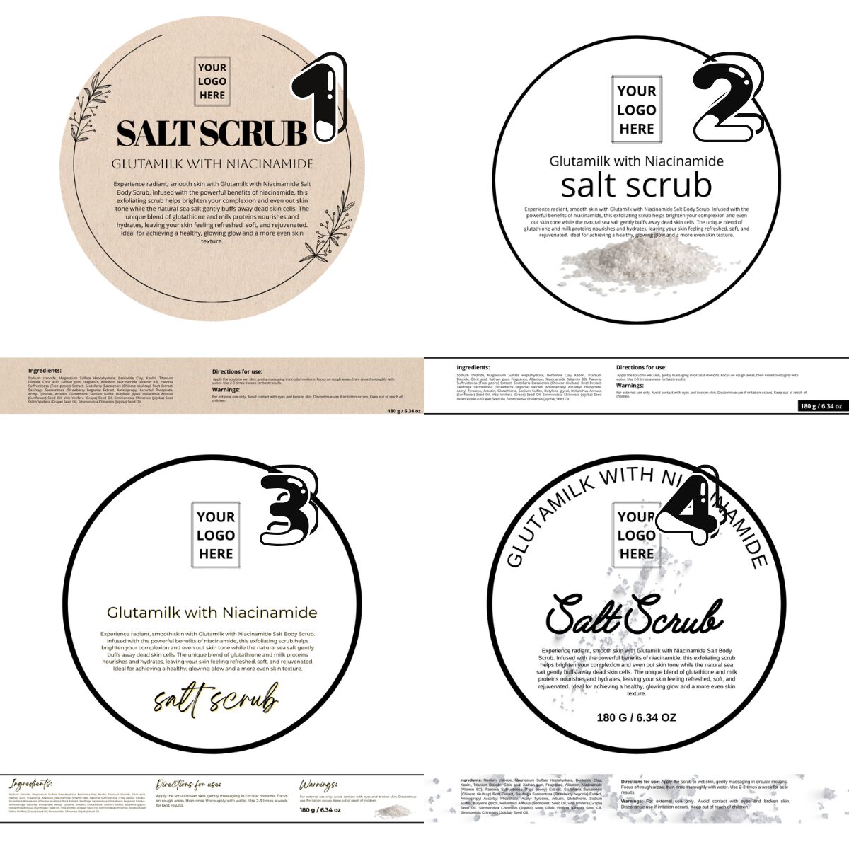 SALT BODY SCRUB 180G - GLUTAMILK W/ NIACINAMIDE - Image 2
