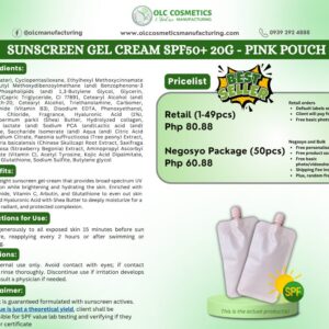 SUNSCREEN GEL CREAM SPF50+ 20G – PINK POUCH