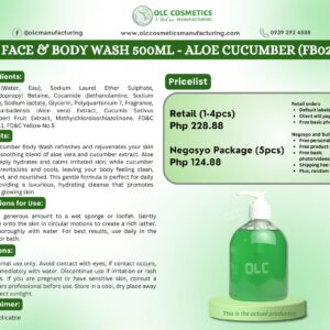 FACE & BODY WASH 500ML – ALOE CUCUMBER