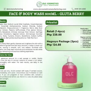 FACE & BODY WASH 500ML – GLUTA BERRY