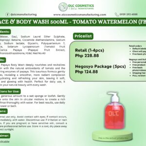 FACE & BODY WASH 500ML – TOMATO WATERMELON