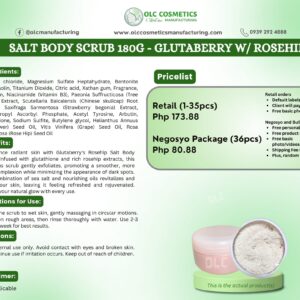 SALT BODY SCRUB 180G – GLUTABERRY W/ ROSEHIP